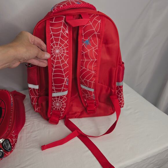 Kids Red 14.5" Tall Back to School Backpack & Matching Insulated Lunch Box New - Picture 4 of 10